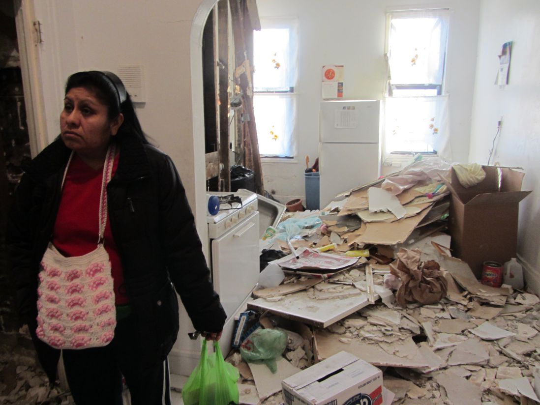 Silveria Hormiga-Rey in her now-destroyed apartment.